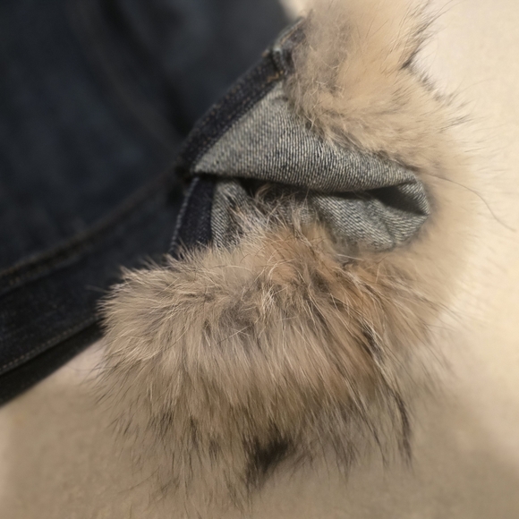 LRL LAUREN JEANS CO JACKET CUSTOM DESIGN WITH REAL COYOTE CUFFS ! sz XL/TG - Picture 2 of 8